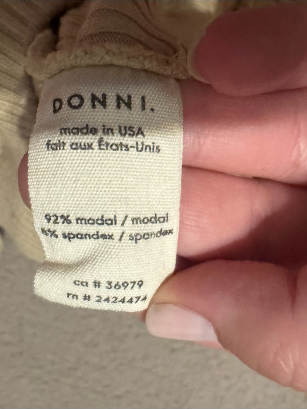 DONNI. Anthropologie Ribbed Knit Wide Leg Pant Oat Beige Tan Yellow Size Small - - Picture 5 of 7